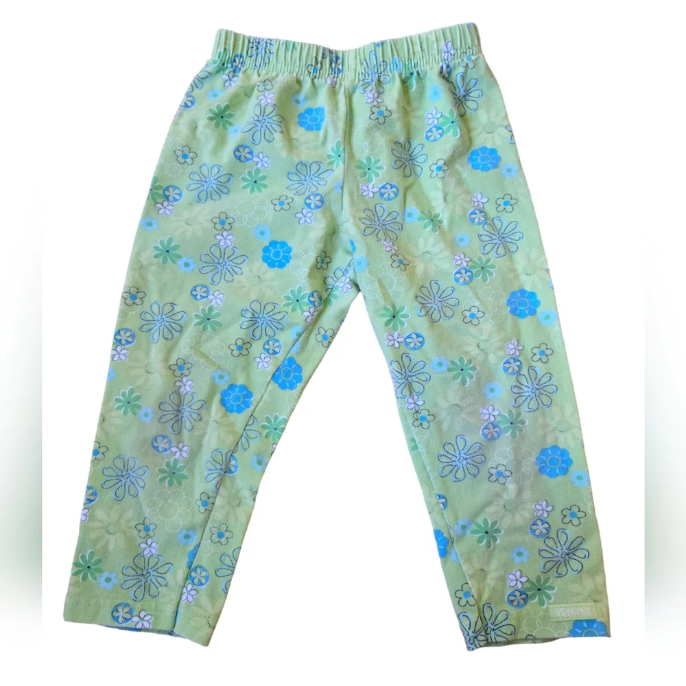 Vintage 1990s Y2K OshKosh B'Gosh lime green floral pants